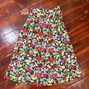 Vintage 1990’s Colorful Floral Liz Claiborne Midi Skirt